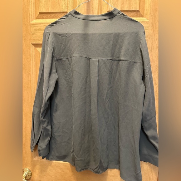 Eileen Fisher Silk Georgette Crepe Band Collar Grove Shirt S - Picture 4 of 8